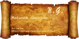 Matusek Gusztáv névjegykártya