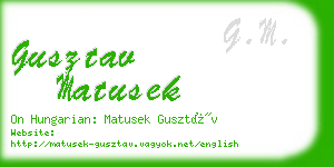 gusztav matusek business card